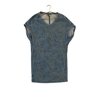Anthropologie Saturday/Sunday Blue Zelda Tunic Dress Size Small Stretch Casual